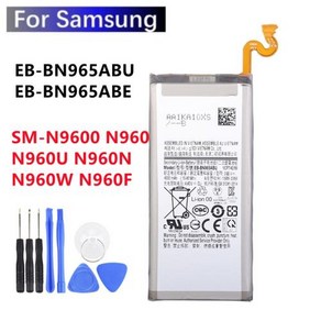 삼성 갤럭시 노트 9 용 교체 배터리 EB-BN965ABU 노트 9 SM-N9600 N960F N960U N960N N960W SM-N960X 4000mAh, 1개