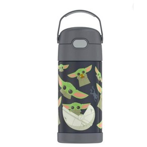 THERMOS FUNTAINER 빨대 포함 물병 - 355ml(12온스) 블루이 - 아동용 스테인리스 스틸 진공 단열 물병 뚜껑 포함, 만달로어