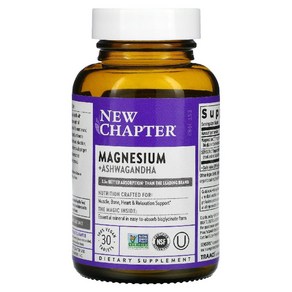 뉴 챕터 Magnesium 마그네슘 킬레이트 30 베지 캡슐, 1개