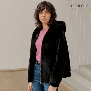 [KT알파쇼핑][LE TROIS]23FW 르투아 FAUX 밍크퍼 후드자켓