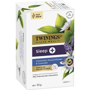 트와이닝 리브웰 슬립 카모마일 패션플라워 라벤더 티백 Twinings Live Well Sleep Tea Bags, 2개, 20개입