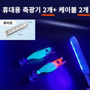 억피싱 UV 축광기 휴대용 에기 쭈꾸미 LED 축광기 2개+ C타입 케이블 2개 1세트