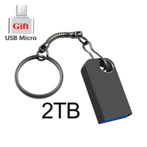 저장공간슈퍼 미니 펜 드라이브 2TB 메모리 U 디스크 2TB USB 3.0 플래시 드라이브 1TB 타입 C OTG 고속, [05] dak gey 2TB, 한개옵션1