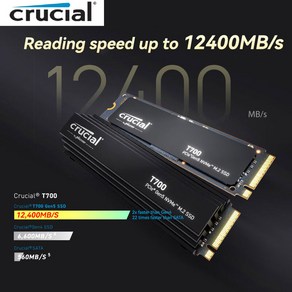 Cucial T700 1TB 2TB 4TB Gen5 NVMe M 2 SSD 최대 12 400 MB/s 다이렉트 스토리지 지원 게임 사진 비디오 편집 및 디자인, 500G PCIE4.0 P3Plus, 1개