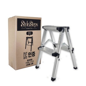 [KC안전인증] 250kg 하중케어 고강성 3컬러 프리미엄 사다리, 메탈스텐, 1개