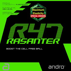 [ANDRO] 안드로 R47 스페셜 MAX 러버 평면러버 (적색 흑색 퍼플), 1개