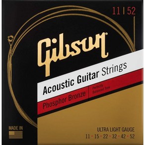 Gibson SAG-PB11 Ulta Light (11-52) 어쿠스트 틱 깃현 포스퍼 브론즈 깁슨[국내 정품], 1개