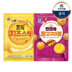 [KT알파쇼핑][대림냉동] 쫀득치즈스틱 1kg x1개 +한입쏙찰고구마볼 1kg x1개, 1개