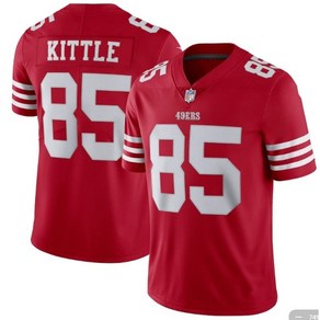 NFL 49 es 샌프란시스코 No. 85 KITTLE 미식 축구 럭비 유니폼 저지, 1개, 레드