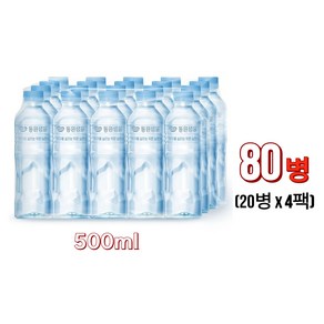 동원 샘물 생수 지하 심층수 20병 4팩 미들 중형 사이즈, 500ml, 80개