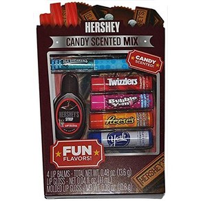 Heshey Candy Scented Mix Flavoed Lip Balm and Lip Gloss Set 허쉬 캔디 향 믹스 맛 립밤 및 립글로스 세트, 1개