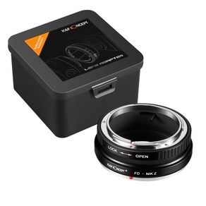 KnF FD-NIK Z 렌즈 어댑터 캐논 FD 렌즈 - 니콘 Z 바디 _뒤캡옵션 _내부무반사코팅 Canon FD Lens to Nikon Z adapte (cap option), 1개