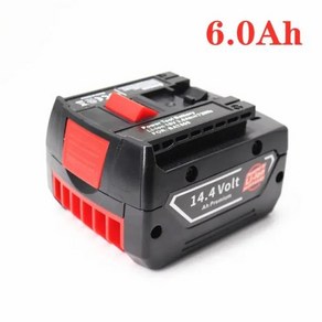 144V 6000mAh 충전식 리튬 배터리 팩 보쉬 무선 드라이버 BAT607 BAT607G BAT614 BAT614G, 1개