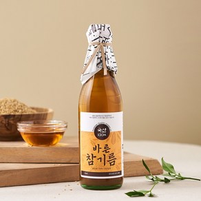 국산 통참깨 100% 저온압착 바른 참기름, 1개, 180ml