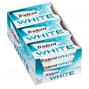 트라이던트 화이트 윈터그린 슈가프리 껌 9팩입 Tident White Wintegeen Suga Fee Gum, 9개