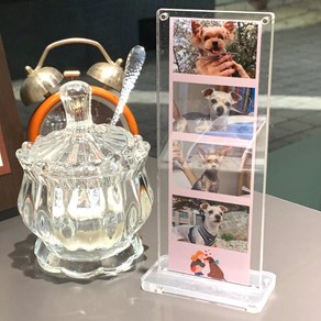 [몽이아]2x6인치 인생네컷 투명 자석 아크릴 포토 액자 커플 웨딩 우정선물, 3개, 자석투명아크릴액자세트+받침대