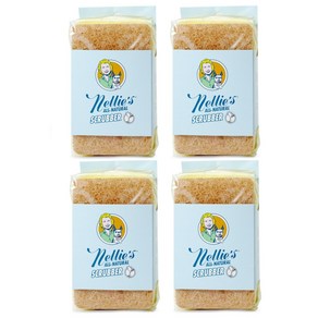 NELLIE'S 넬리 천연 수세미 8개 (2ea x 4) 천연 펄프행주 거품이잘나는 코코넛껍질, 2개입, 4세트