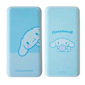 산리오 캐릭터 2포트 듀얼 충전 보조배터리 Ve3.0 10000mAh, 시나모롤