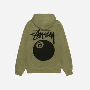 Stussy 스투시 8볼 후드 피그먼트 다이드 올리브