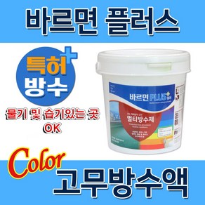 메가페인트 바르면 플러스 컬러 1L 고무탄성 방수페인트, 바르면 PLUS컬러 1L, 백색, 1개