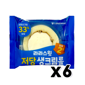 라라스윗 저당생크림롤 베이커리빵 80g x 6개