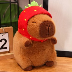 양 인형 22cm 재미 귀여운 음식 변환 Capybaa 봉제 과일 딸기 아보카도 핫도그 랍스터 거북이 플러시 장난감 홈 장식, about 22cm, caomei capybaa ggy, 1개
