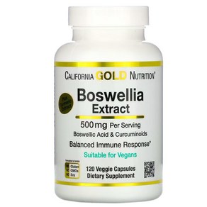 CGN 보스웰리아 추출 500mg 120정 베지캡슐 캘리포니아골드뉴트리션 미국 직구 사은품 추가증정, 120g, 1개