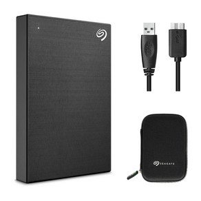 씨게이트 ONE TOUCH HDD 외장하드 + 파우치, 블랙, 2TB