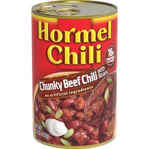 HORMEL Chili 청키 비프 칠리 콩 포함 인공 성분 없음 425.2g15온스 110947, 15 Ounce (Pack of 1)_Chunky Wi, 3개, 425g