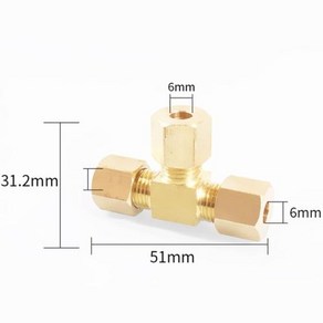 파이프 적합 6 8 10 12 14 15 16 18 19 20 22 25 28mm 튜브 압축 유니온 황동 피팅 티 3 방향 커넥터 수성 가스 오일