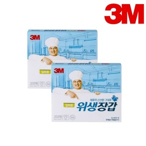 쓰리엠 일회용 위생장갑, 200개입, 2개