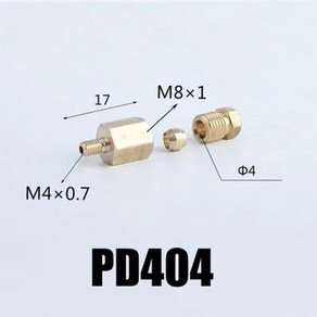동링직 동파이프 연결 배관 자재 오일 윤활 시스템용 황동 압축 페룰 튜브 파이프 피팅 커넥터 어댑터 M4 M5 M6 M8 18 14 BSP 수 4 6 8 mm, [01] M4x0.7mm To 4mm