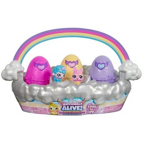 Hatchimals Alive 미니 피규어 6개가 있는 스프링 바구니 셀프 부화 달걀 3개 재미있는 선물 및 부활절 장난감 만 3세 이상 여아 및 남아용 어린이 장난감, Hatchimals Alive, 미니 피규어 6개가 있, Hatchimals 얼라이브 스프링 바스켓