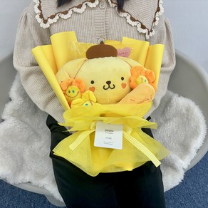 산리오 빼빼로신상인형25CM 인형꽃다발 빼빼로데이 선물 졸업선물 졸업식꽃다발 축하선물 학예회 재롱잔치, 1세트, 폼폼푸린, 420cm