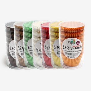 더팩 노르딕색지 머핀컵55mm 7종, 주황, 1개