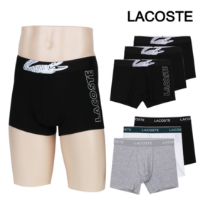 LACOSTE 남성 언더웨어 드로즈팬티 3개입 2종택1