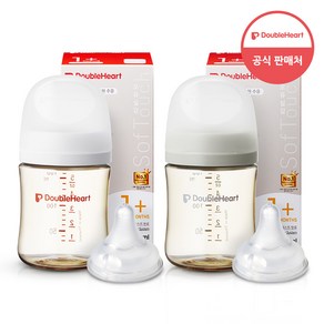 더블하트 모유실감 3세대 PPSU 젖병 싱글 1+1(베이직+혼합), 단청 240ml(젖꼭지M포함)