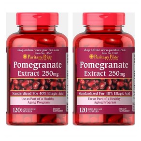 퓨리탄스 프라이드 석류 추출물 250mg 120정 2통 Puitans Pide Pomeganate Extact 250 Mg 120 Count, 120정 2팩, 1개