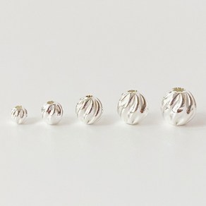 bellana 925 실버 비즈 은볼 나선 주름볼 4/5/6/7/8mm, 4mm, 1개