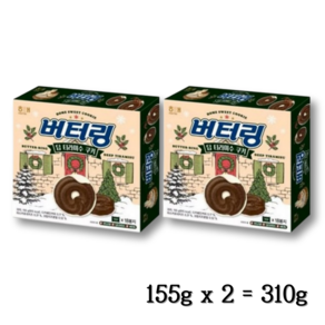 해태 버터링 딥 티라미수 쿠키 (155gx2개), 4세트, 310g