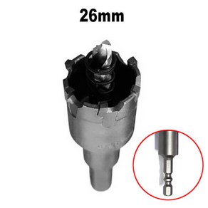 블랙불 육각 임팩 초경 홀쏘 기리 26mm 홀커터 홀컷터 구멍 관통 타입, 1개