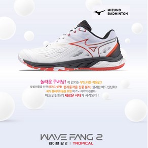 미즈노 배드민턴화 웨이브 팡2 WAVE FANG 2 와이드 체대입시 인도어화