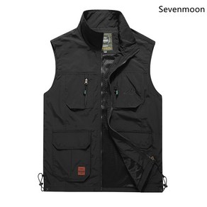 Sevenmoon 등산조끼 다용도 아웃도어 멀티 포켓 베스트 카메라 남성용