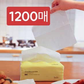 럭스리브 뽑아쓰는 키친타올 먼지없는 3겹 무표백 100매x12팩, 1세트, 1200매