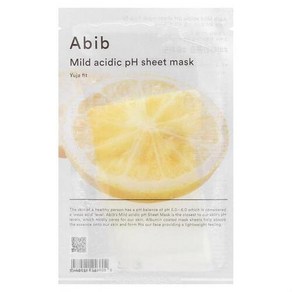 Abib 순한 산성 pH 뷰티 시트 마스크 유자 핏 시트 마스크 1개 30ML 1.01FL oz), 1개입