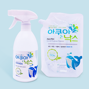 아쿠아낙스 500ml 다목적 세정제 (살균 탈취 세정) 시계세척제 전해수 알칼리이온수