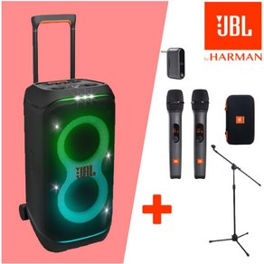 JBL PARTYBOX STAGE320 파티박스320 PARTYBOX320 블루투스 스피커+AS3 무선마이크(LCD창)행사및가정용+마이크스탠드 세트