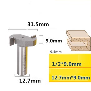 JINGHENG 트리머 공업용 목공 T형칼 T사개 홈파기 라우터, T23-1/2*9T315902, 1개