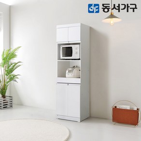 동서가구 퓨어 스마트바 600 렌지대 수납장 상부장 DF644300, 화이트