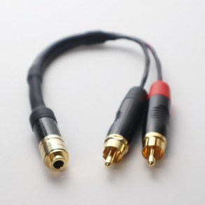 카나레 수제작 4.4mm 암 to RCA aux Y 케이블 4.4 - RCA 헤드폰 앰프 DAC 연결 (길이 선택), 20cm